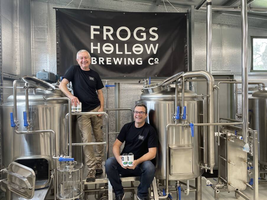 Richard Northam and Mitchell Piercey have launched Frogs Hollow Brewing Co from their off-grid Wolumla property. Picture by Sam Armes