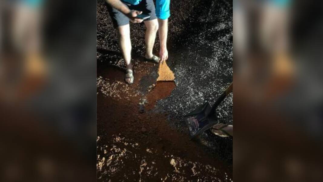 The shoddy bitumen work on a property in Cobar, NSW. Picture supplied