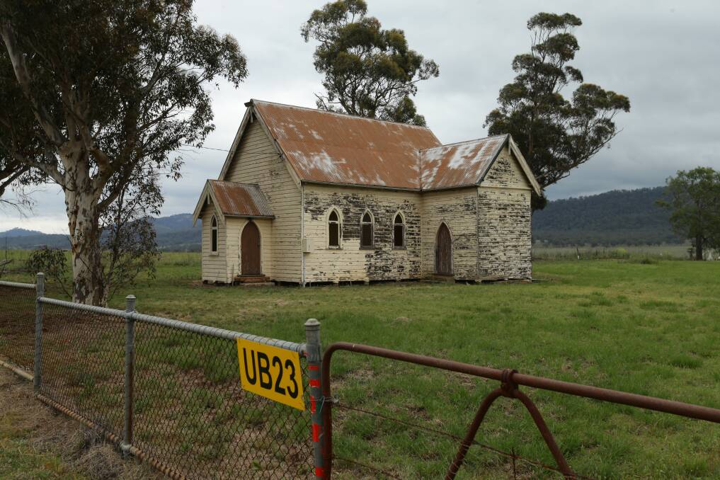 Company land: An abandoned church in Bylong. Picture: Jonathan Carroll
