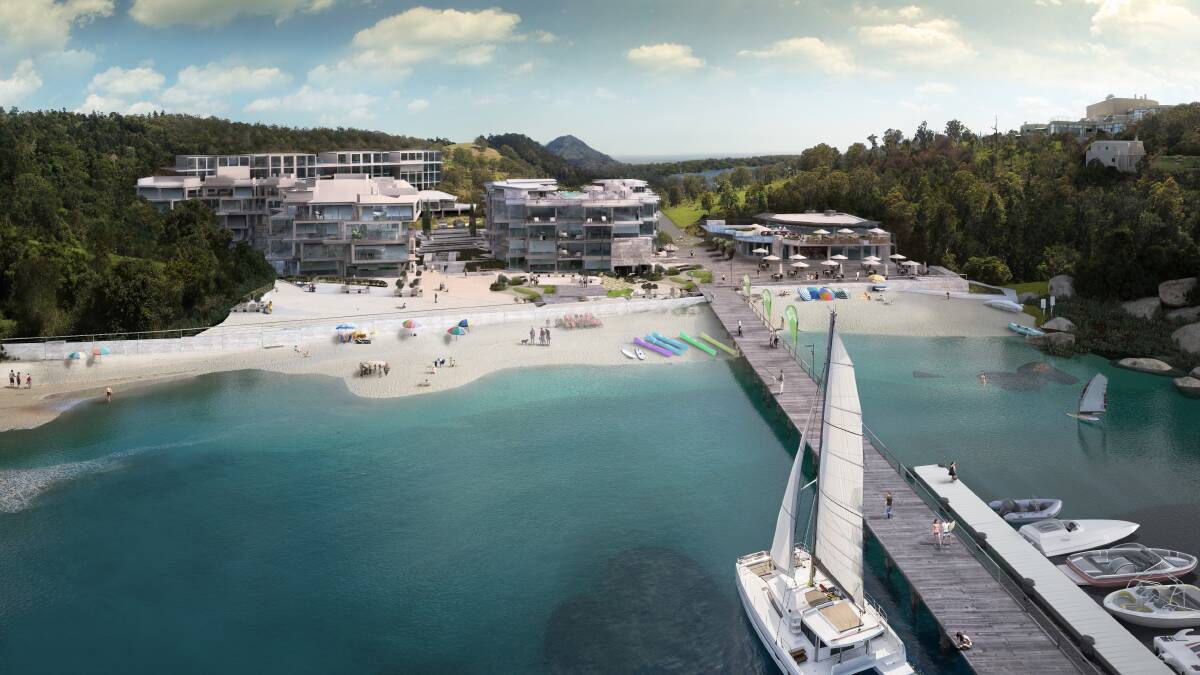 Artist impression of the proposed marina, hotel, conference centre and residential development at Cattle Bay.  