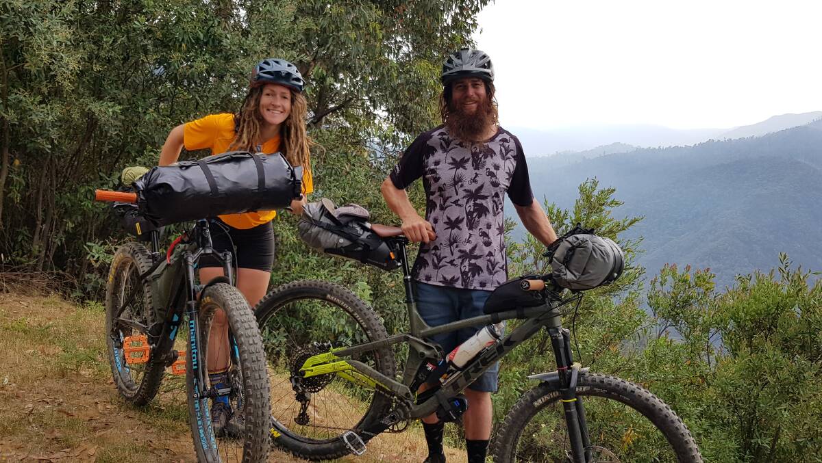 Kate and Josh early on in their trip in the Jagungal Wilderness. Picture: Supplied