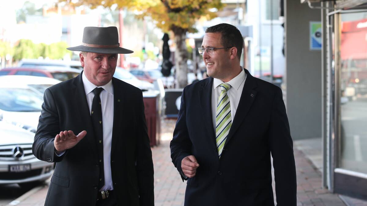 ENGAGED: Marty Corboy, pictured on left with Nationals MP Barnaby Joyce, said country voters were far more politically engaged than many gave them credit for.