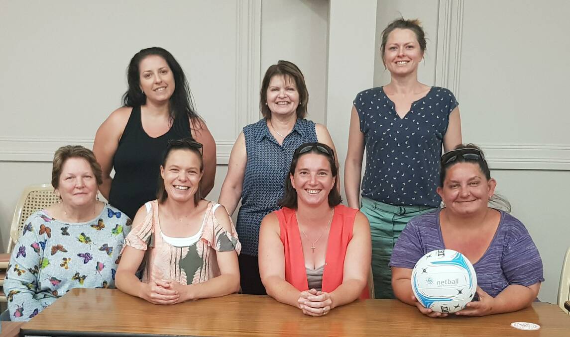 NEW COMMITTEE: Eden Netball Association representatives (back, from left) Elissa McCabe, Genevieve McGuinness, Michelle Kelly, (front) Deidre Kebby, Cass Chatfield, Janifer Hutchinson and Kylie Glover.