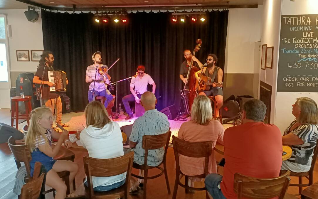 The Tequila Mockingbird Orchestra performs at the Tathra Hotel recently.