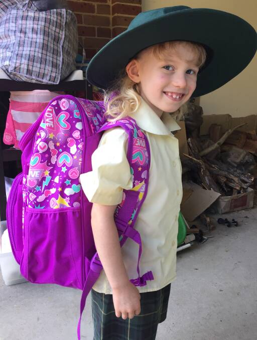 Abigail Smyth heads off to her first day of Kindergarten