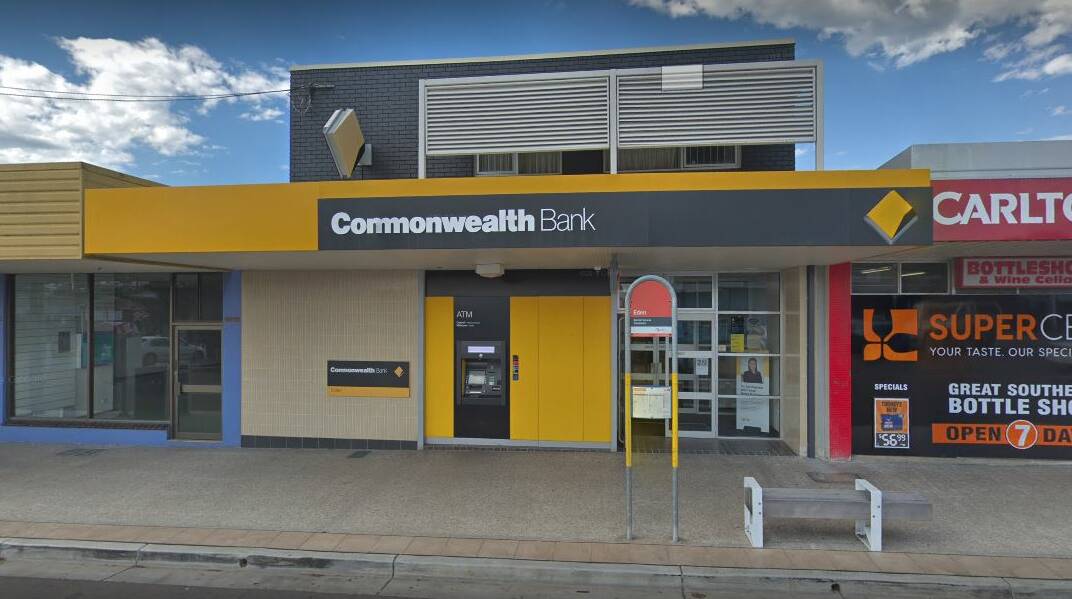 Eden's Commonwealth Bank will change opening hours to 9.30am until 1pm from mid-September. Photo: Google