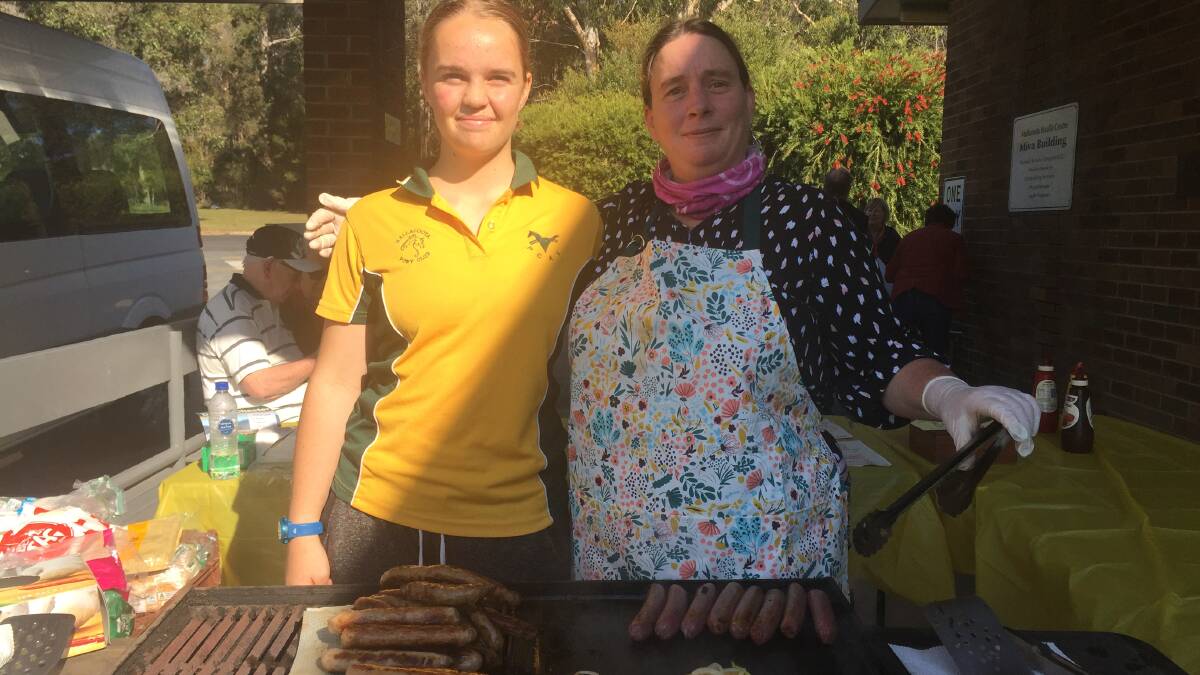 Airly Embelton Mew and Gina Quinn look after the Mallacoota Pony Club BBQ on election day.