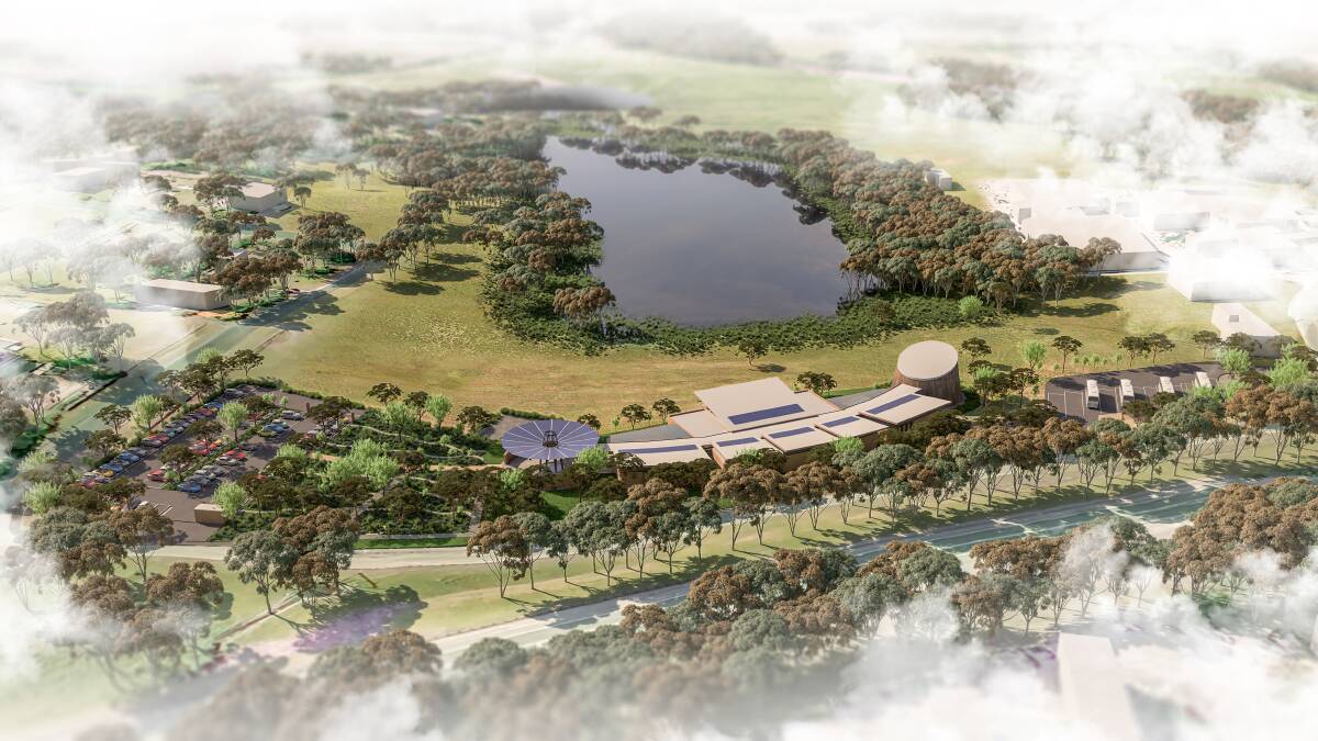 Conceptual artwork of the National Circularity Centre to be built in Bega, designed by Cox Architecture. Image supplied