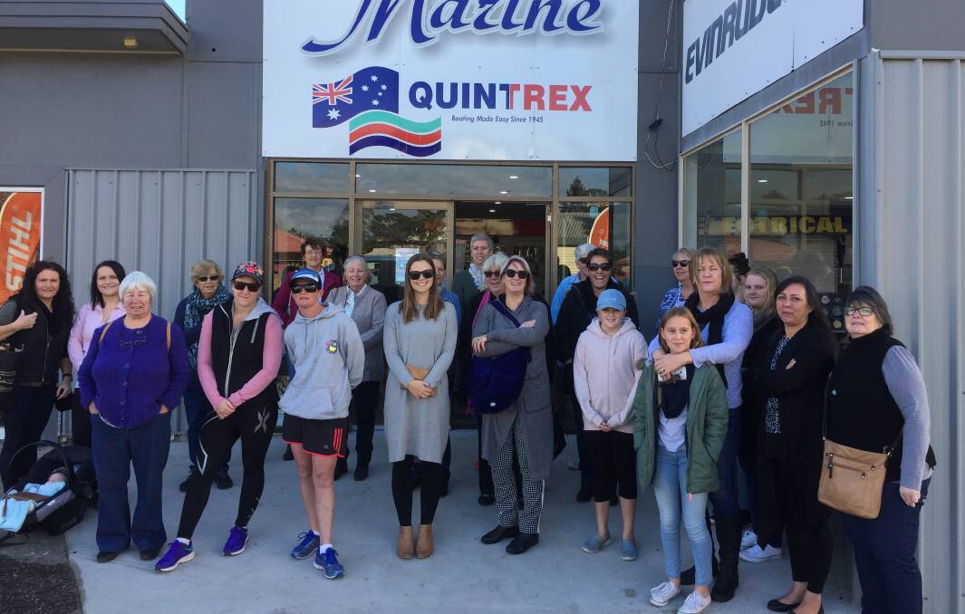 Participants enjoyed the 30th Eden Cash Mob at the weekend, where they shopped at Fraser Marine before morning tea at Finny's by the Wharf. Chit Chat: Page 8