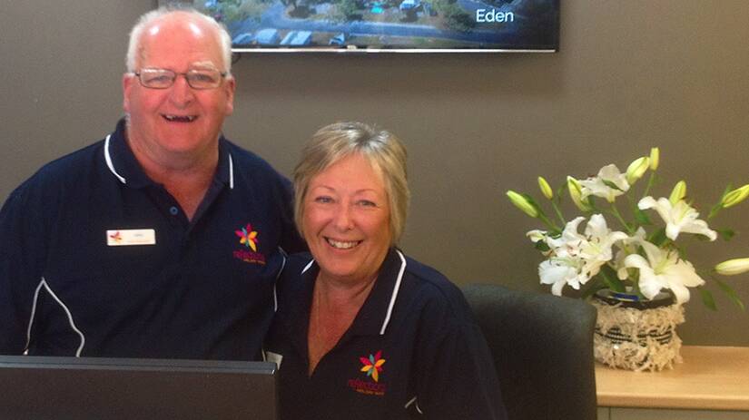 PROUD: Reflections Holiday Parks Eden managers John and Robyn Kidd celebrate their recent industry award based on guest reviews.