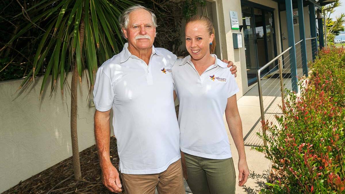 Reflections Holiday Parks Bermagui managers Tom Starr and Sara Wilson
