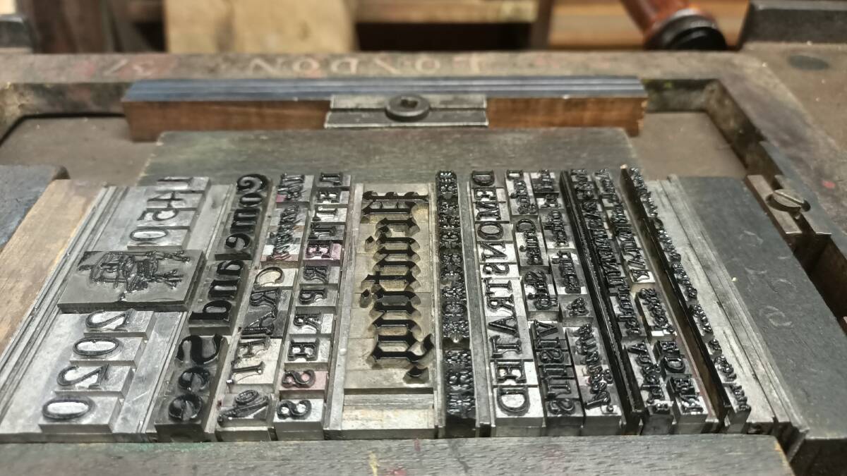 Richard Jermyn's collection and demonstration of historic printing equipment. Photos: Ben Smyth