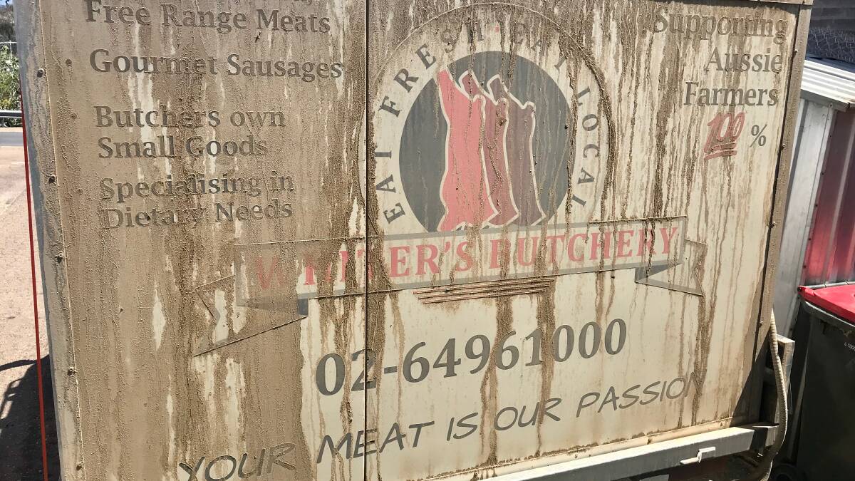 Fred and Sheena Whiter's butchery truck after a trip along Towamba Rd. The pair are among a host of voices calling for its immediate sealing as flagged at the start of this year.