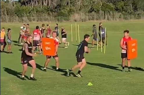 PRE-SEASON: A screenshot from a video of the Eden Tigers during training this week ahead of Saturday's trial game against Queanbeyan.