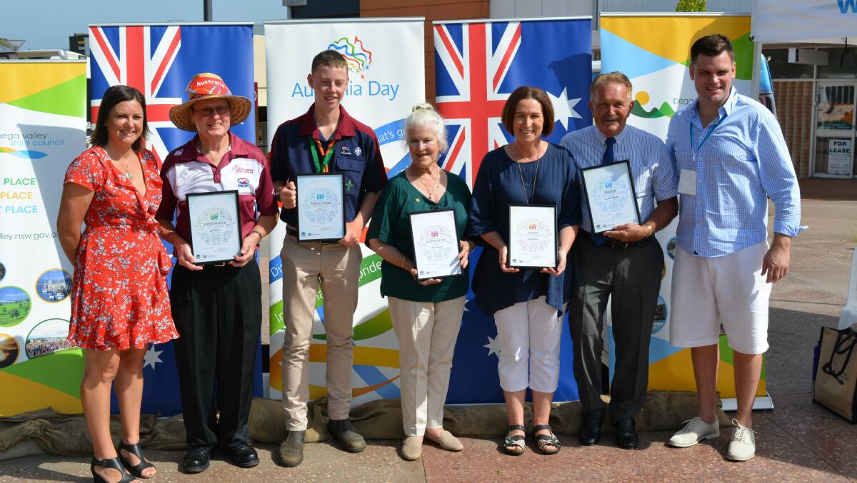 Eden's Eileen Cameron (centre) was among the wonderful community citizens celebrated on Australia Day with council awards.