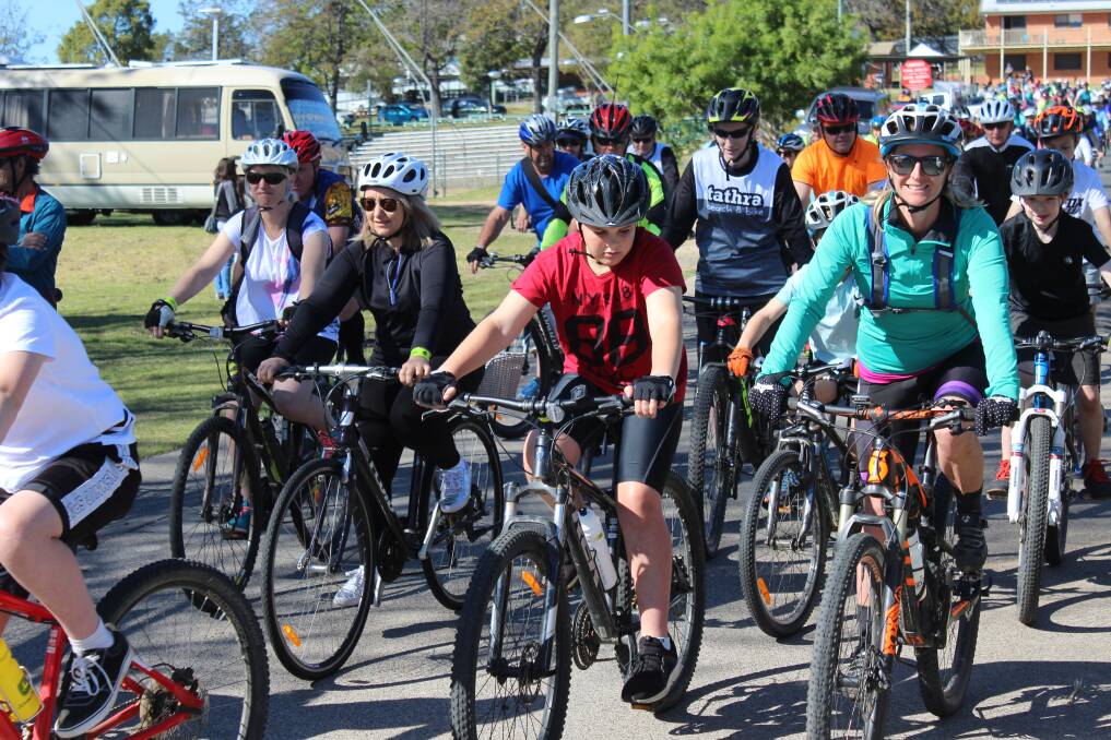 Celebrate heritage: Cyclists of all ages and abilities set off in the 2018 Bega to Tathra Community Bike Ride.
