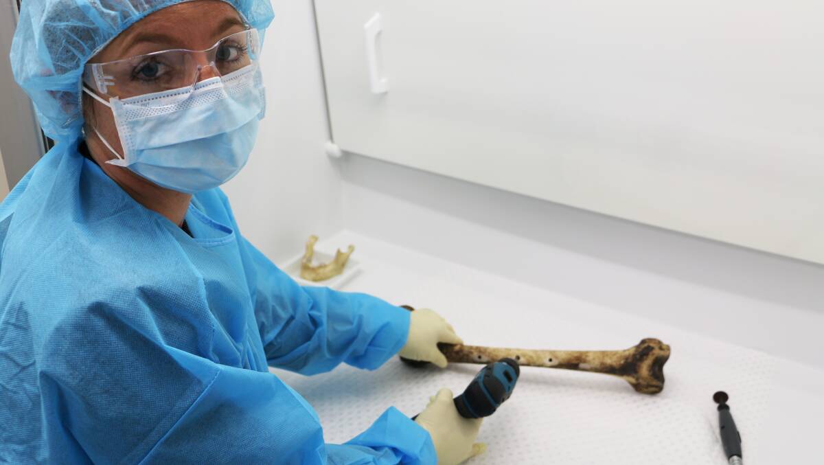 Jodie Ward identifying compromised human remains. 