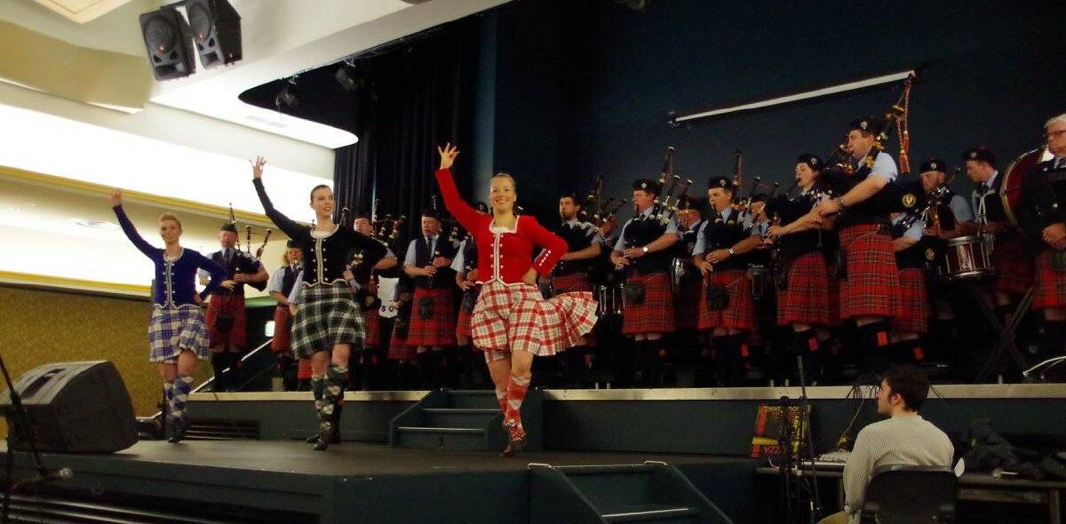 The Canberra Burns Club Pipe Band at the Batemans Bay RSL on June 16. 