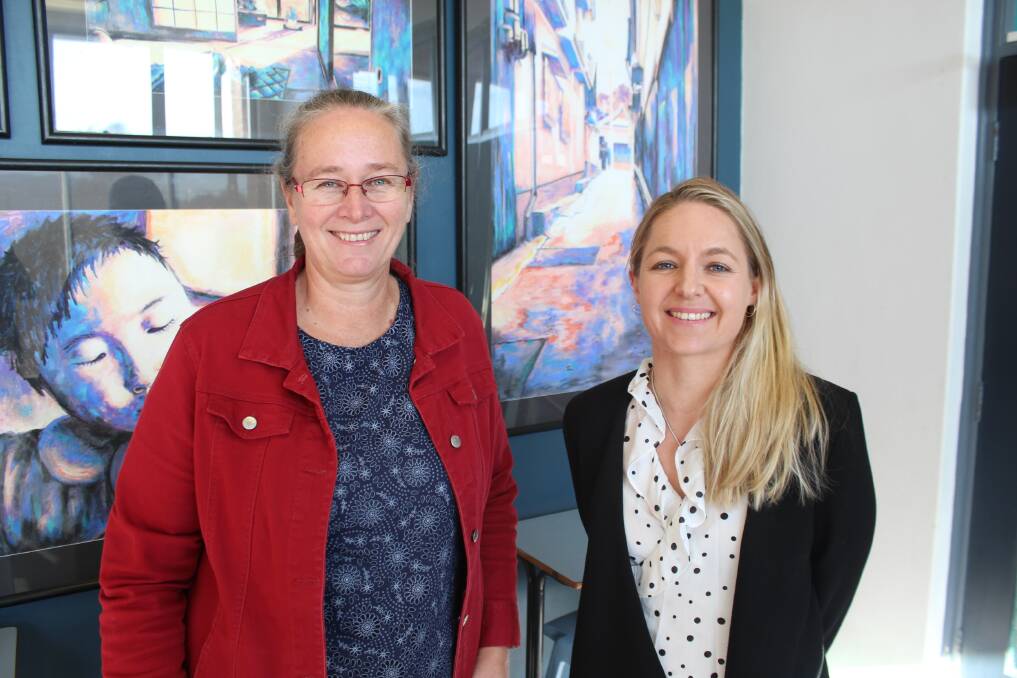 Science career: Head of Bega High School science department Michelle Smith and forensic biologist Jodie Ward. 