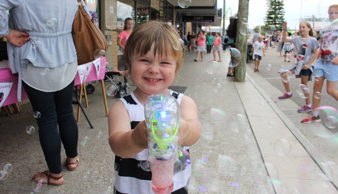 Maison Crouch filling the street with bubbles at last year's late night shopping event in Eden.
