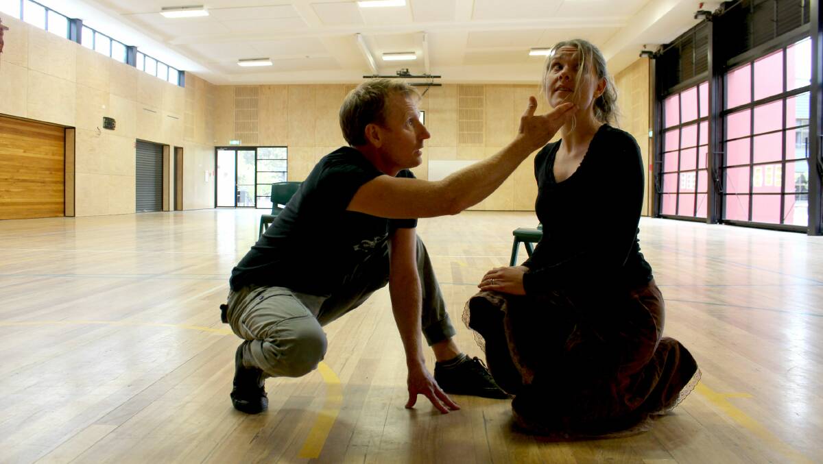 John Fitzmaurice (Tarzan) and Hayley Fragnito (Jane) are deep into their characters during rehearsals on Wednesday. 