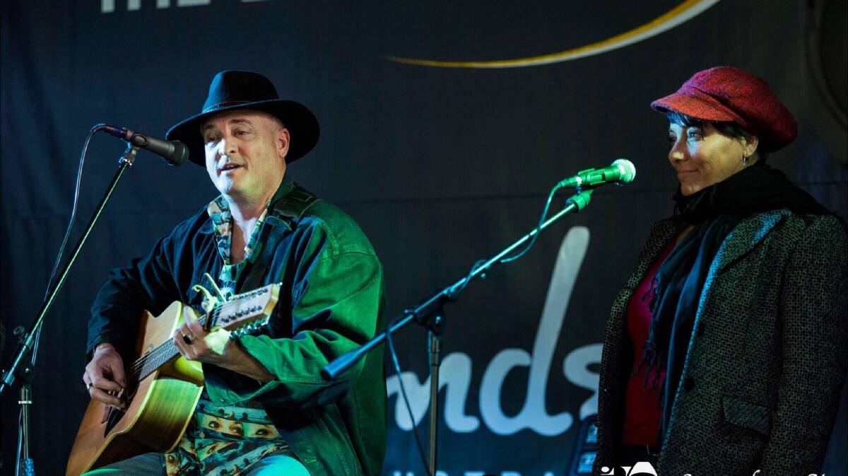Three shows: Jackson Fisher and Corine Masliah of Red Heart Blue ready to play at the Whale Festival this weekend. Image: Neil McTernan.