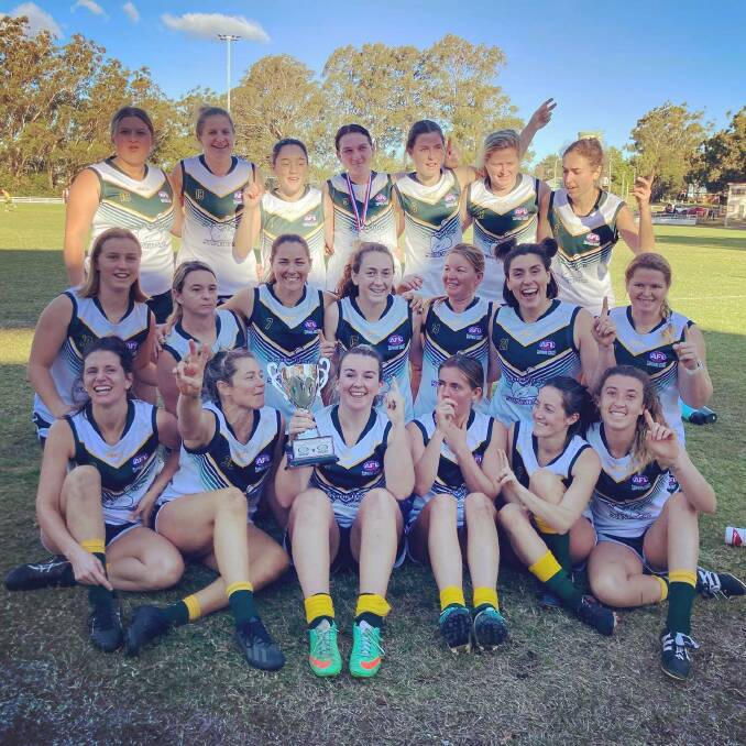 The Stingrays Women's side all smiles after their win at the weekend. 