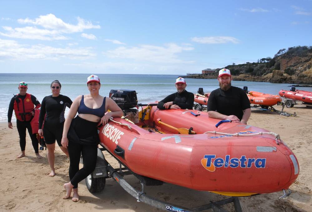 Pambula lifesavers are proud of Liam O'Neill (far right) who has been nominated as Life Saver of the Year. 