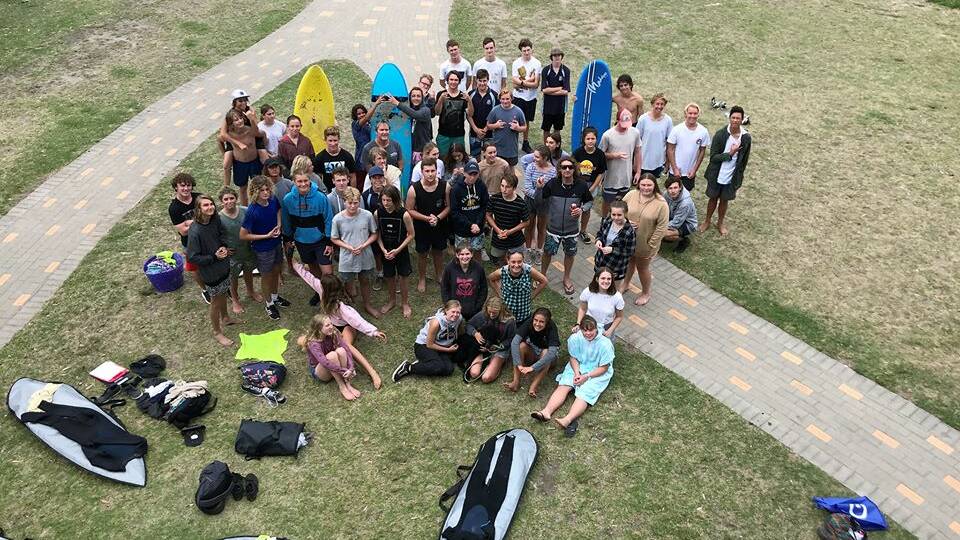 Year 9 PASS and marine studies students at Eden Marine High School participate in a surf safety lesson at Pambula Beach on Friday April 6.