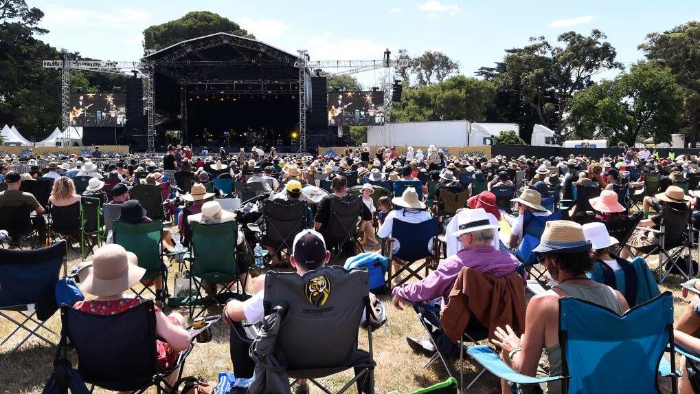 People had to bring their own chairs in and had to stay in their zones at the Ballarat SummerSalt Festival. Photo: Adam Trafford