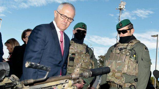 Prime Minister Malcolm Turnbull at Holsworthy Barracks. Photo: Ben Rushton
