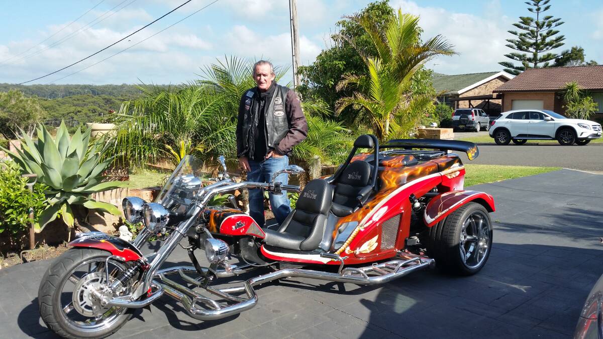 Bruce Yalden with his trike who will be one of "60 plus" trikers visiting the area this weekend.
