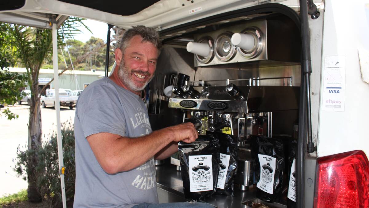 Ged Gross who runs Mad Tribe Brew coffee van will be at the wharf everyday.