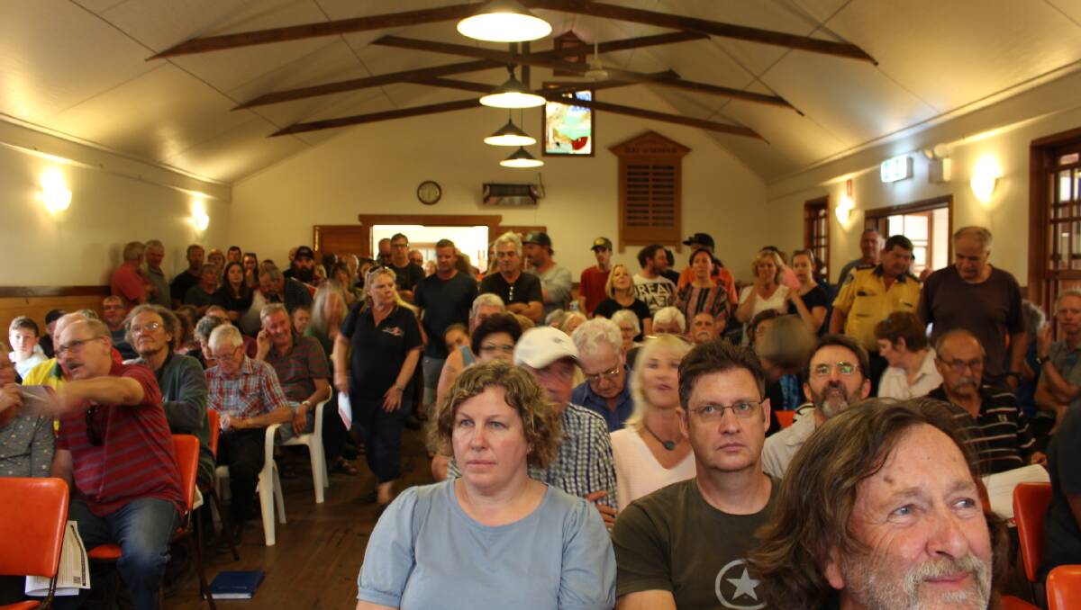 Nethercote Hall was packed for the community bushfire meeting.