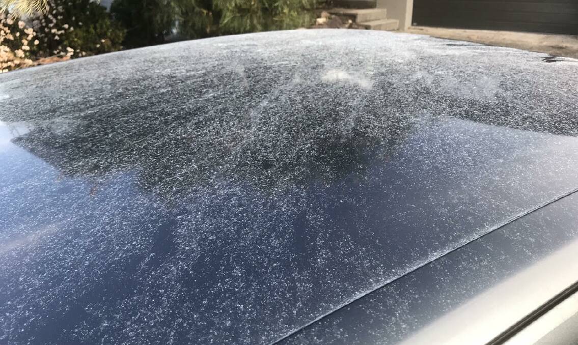 Lime dust on one of the affected vehicles.