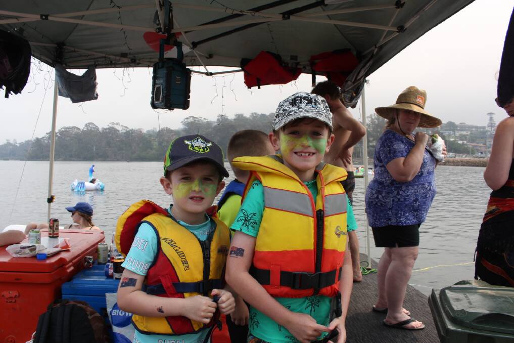 Everyone was keen to have a turn on the Jacob's motorised floatie especially Dane and Cruz Grabham, of Merimbula.