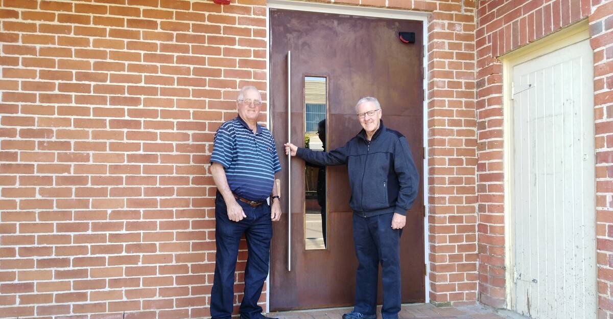 Twyford president Bill Deveril with vice president Charles Cooper, are waiting to be able to open the doors to theatre-lovers but work has been delayed due to electricity supply issues.