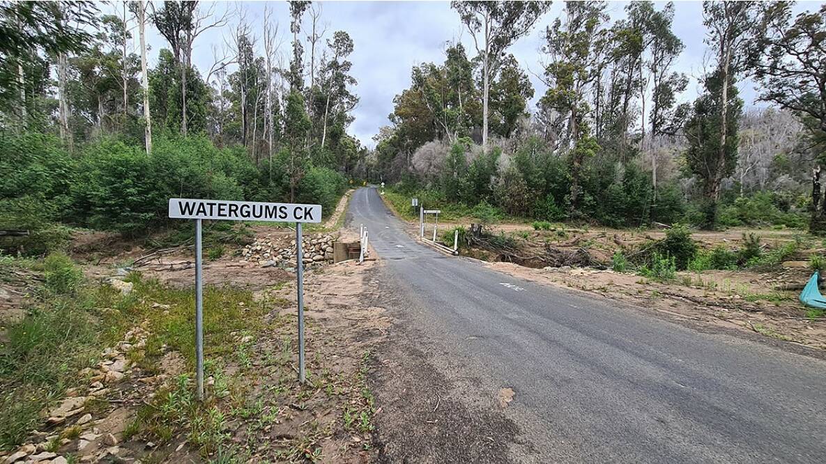 Watergums Creek has been flooded multiple times, cutting off access for Wonboyn residents.