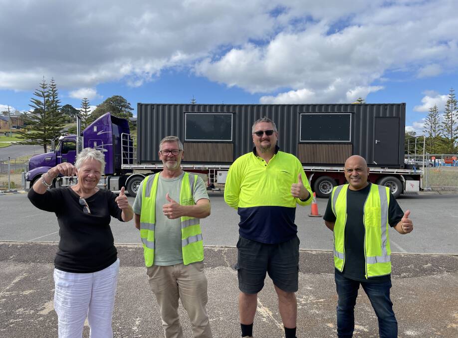Optimism was high when the containers arrived in February 2023. The Eden Chamber of Commerce hopes they will be in use very soon. Picture by Denise Dion