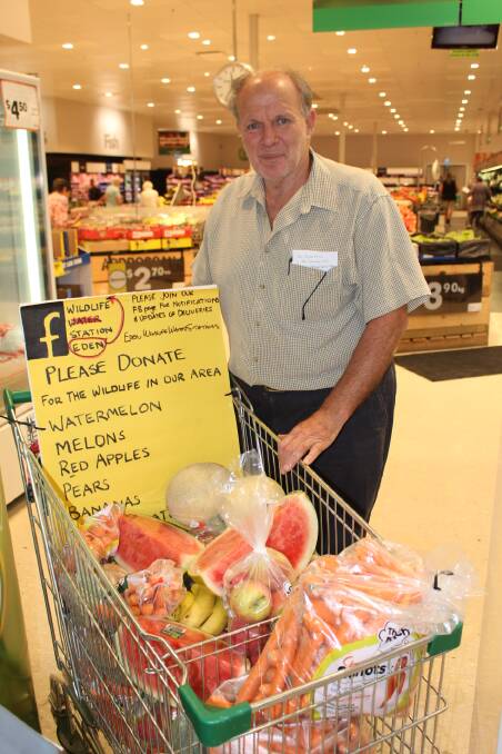 Jon Christopher at Tura Beach Woolworths where the community and staff have been donating regularly.