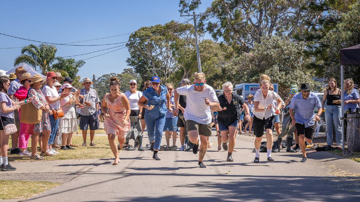 And they're off with a cheer from the onlookers; EAT's egg and spoon race with entrants from the hospitality industry, gets underway. Picture by David Rogers Photography 