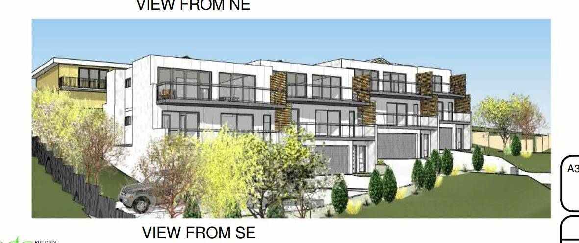 Artist's impression of the four townhouses.