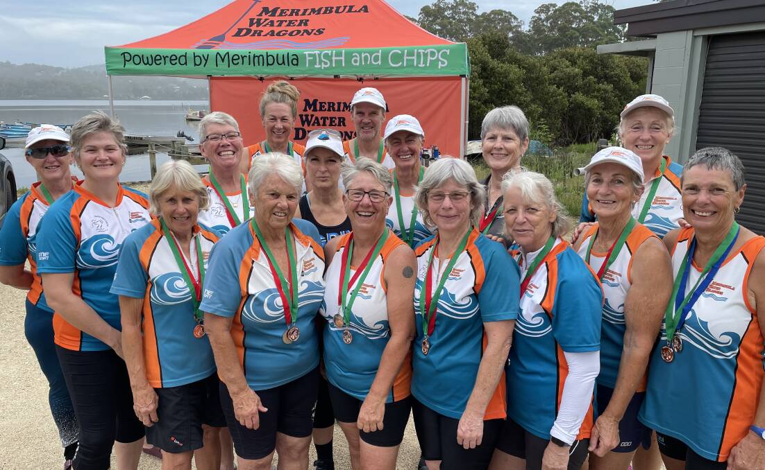 Merimbula Water Dragons celebrated with a morning tea after getting their medals from the Jindabyne Flowing Festival.