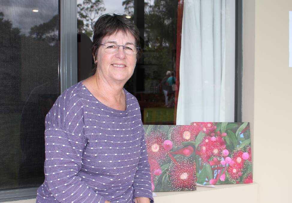 Eden artist and member of the Merimbula and District Arts Group Gen Ryan was one of the artists exhibiting at the Hidden Gardens fundraiser for Merimbula RFS on Saturday.