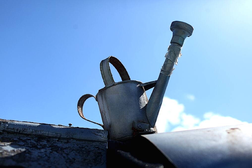 The watering can spout. 