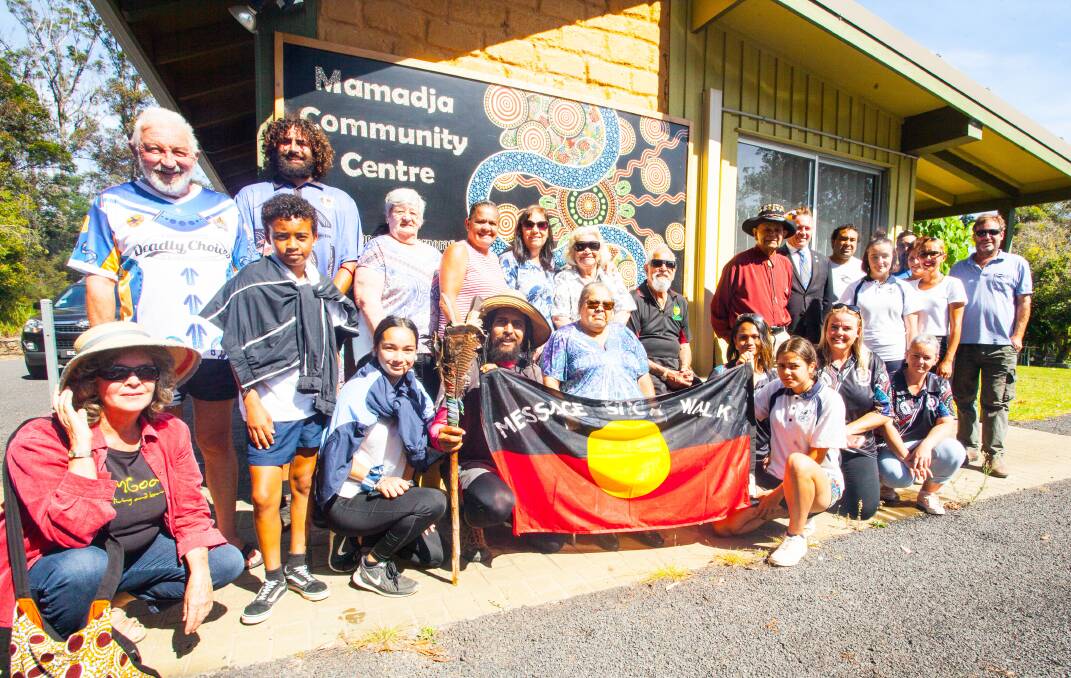 Message Stick walker Alwyn Doolan was officially welcomed by Elders, local youth and community at Twofold Aboriginal Corporation at Jigamy farm on Tuesday. 