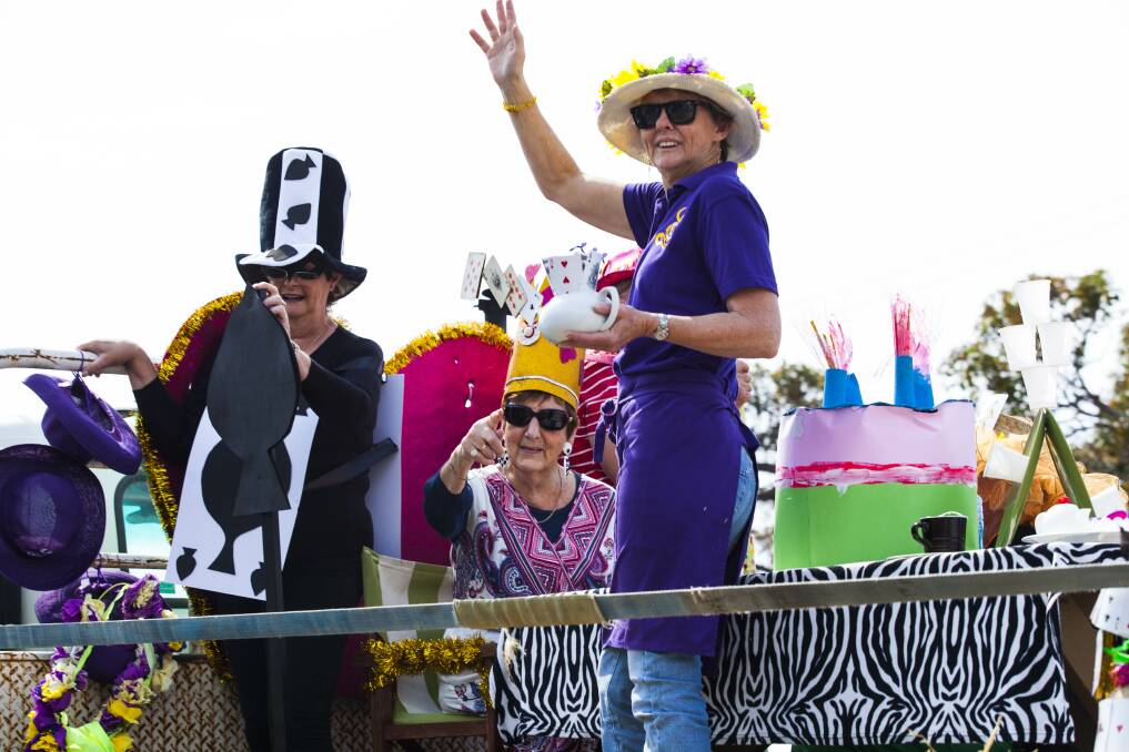  Any one for Tea? The Eden Lionesses brightly decorated tea party float. Photo: Rachel Mounsey