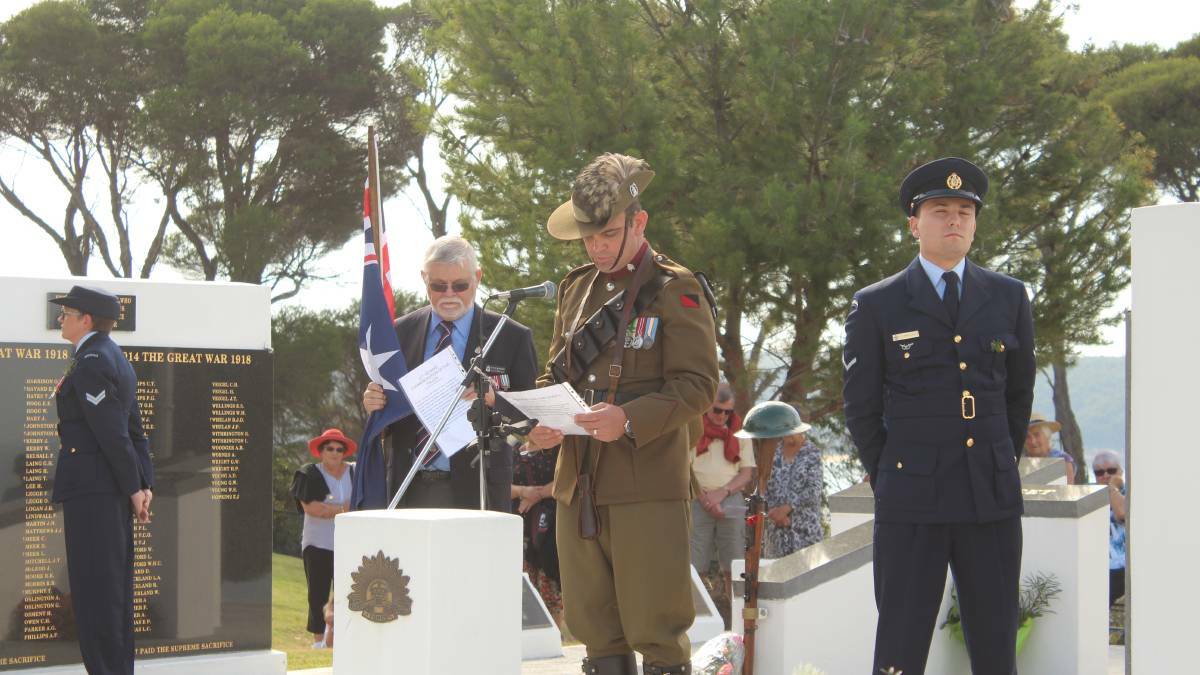 Eden Anzac day service at the cenotaph 2018. 