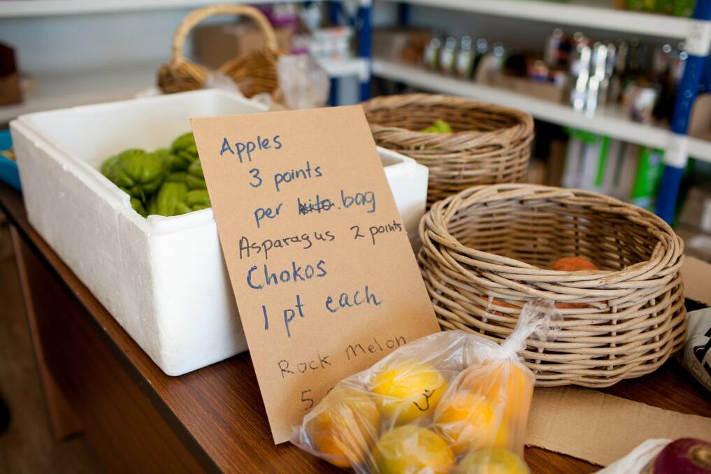 Products are priced on a point system at twenty cents per point. Photo: Rachel Mounsey