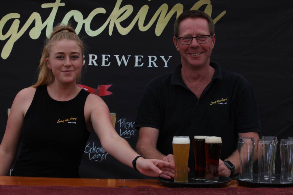  Longstocking Brewery pop-up bar offered smooth locally crafted ales. Pictured Emily Stroud and Peter Caldwell. Photo: Rachel Mounsey